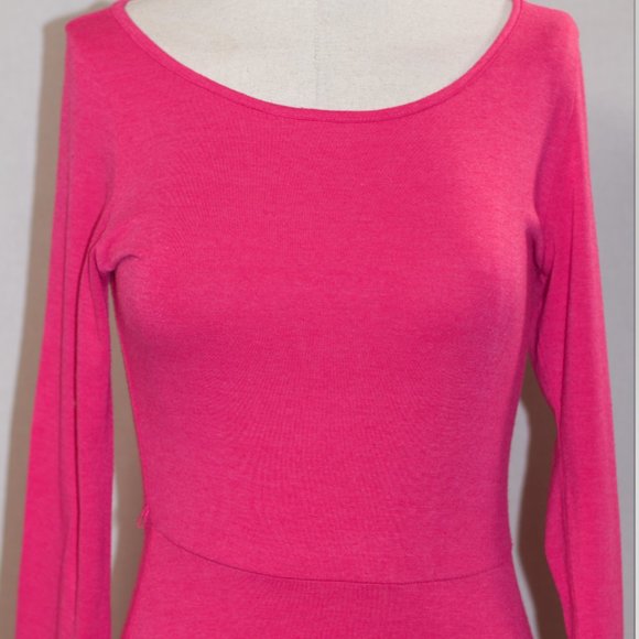 Pink Cotton Long Sleeve Dress - Picture 2 of 12